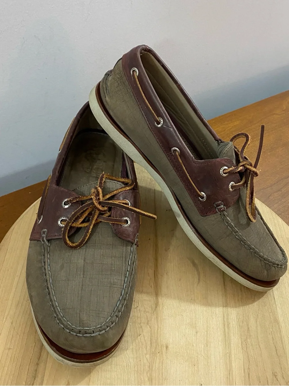 Sperry Gold Cup Mens 10.5 M Original Boat Shoes Two Tone Leather Brown Top-Sider
